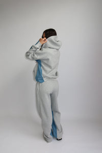 TRACKSUIT WITH DENIM PARTS – MELANGE GRAY