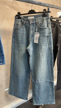 Lange broek baggy blauwe kontzak