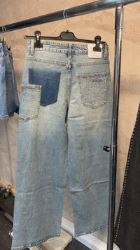Lange broek baggy blauwe kontzak