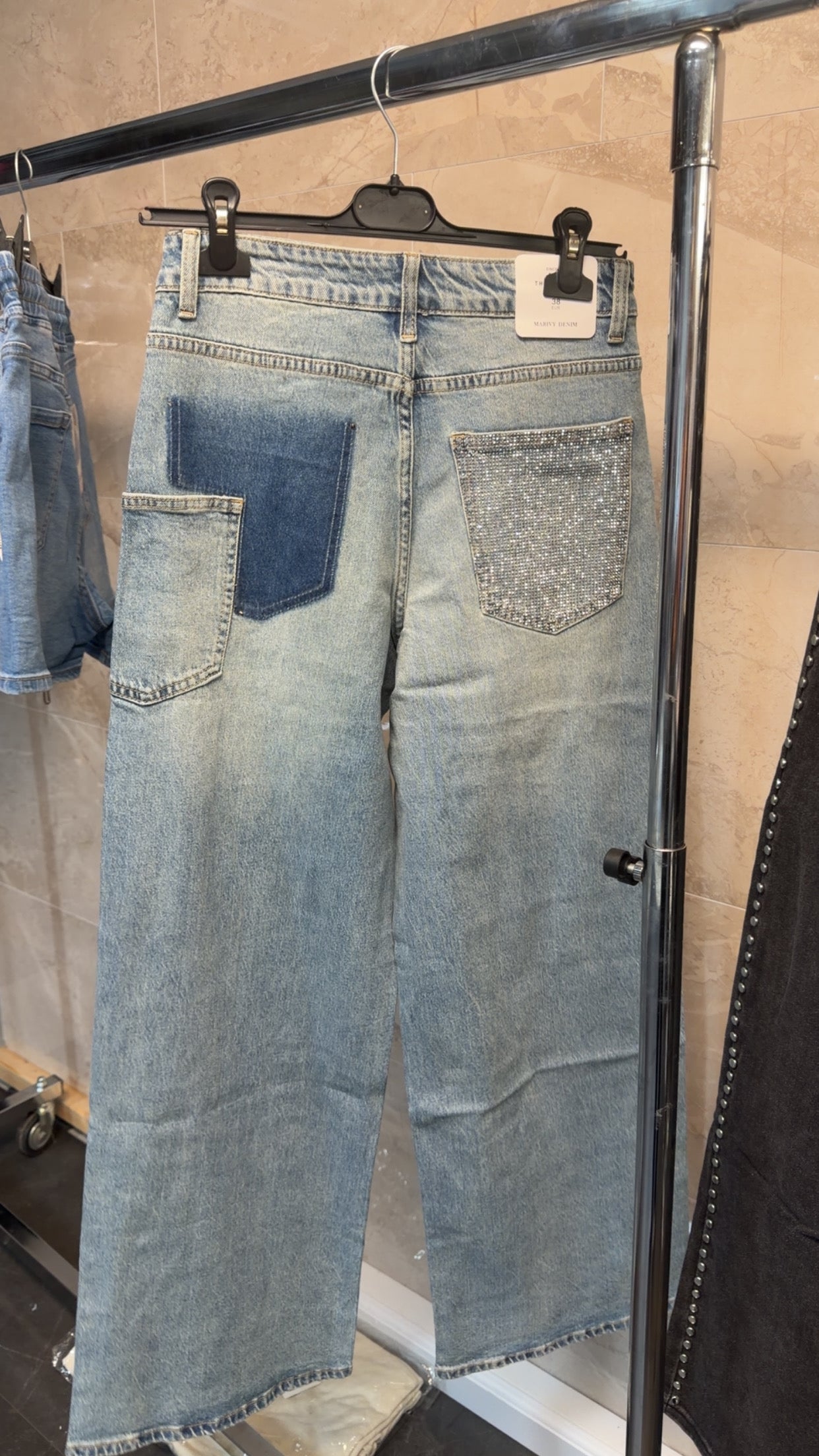 Lange broek baggy blauwe kontzak