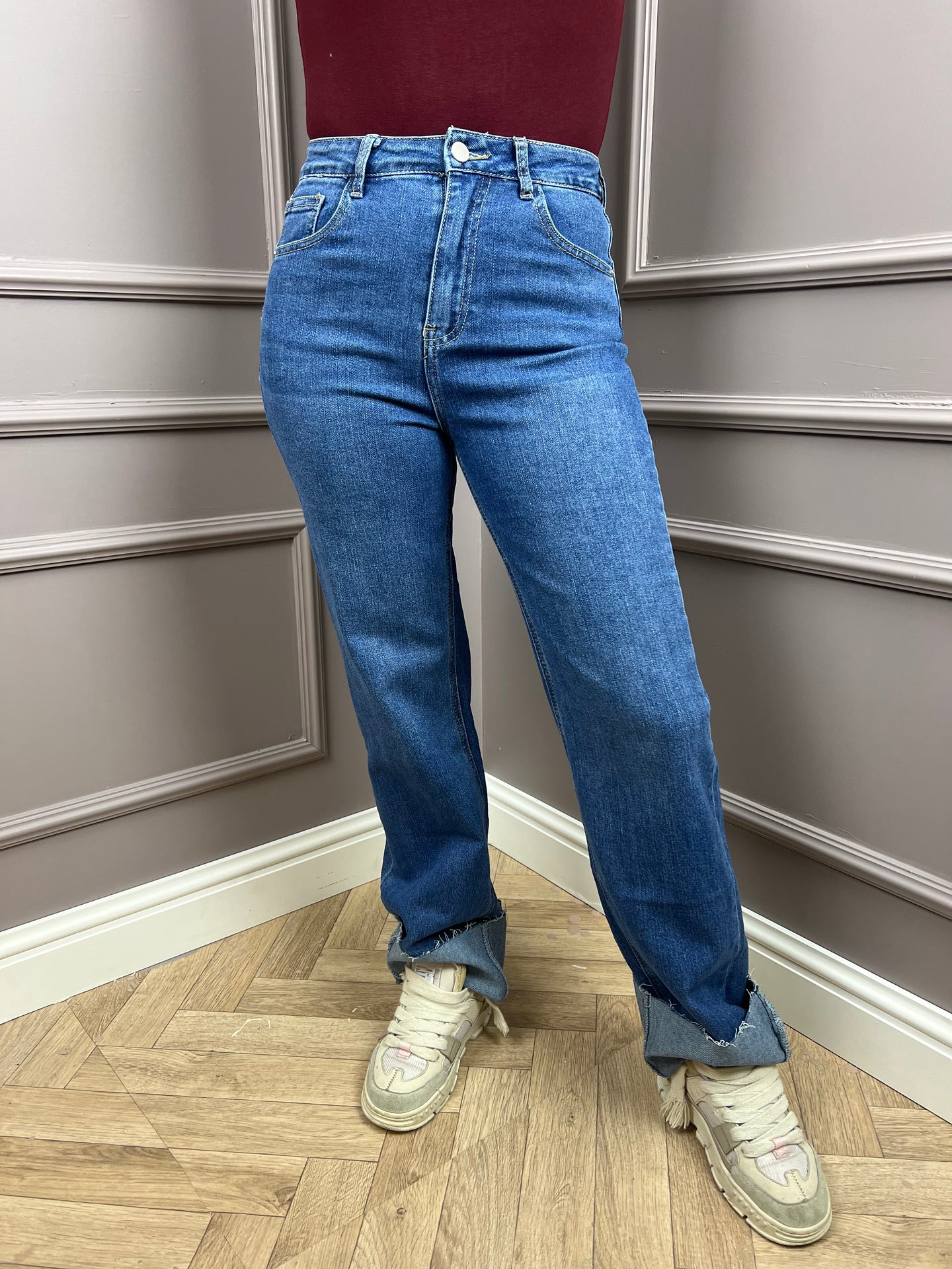 Wide leg spijkerbroek extra lang