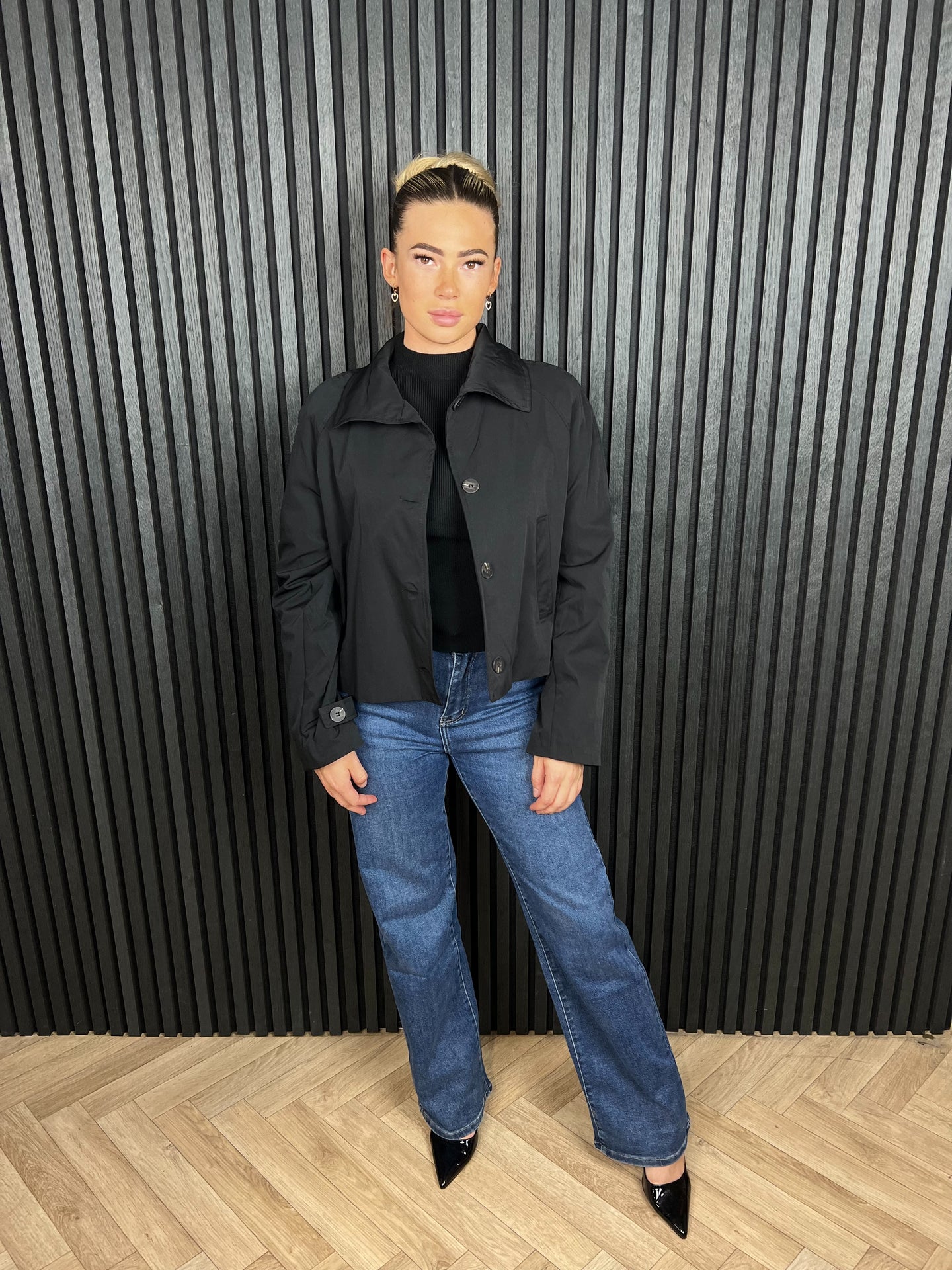 Trenchcoat Liv Kort Zwart