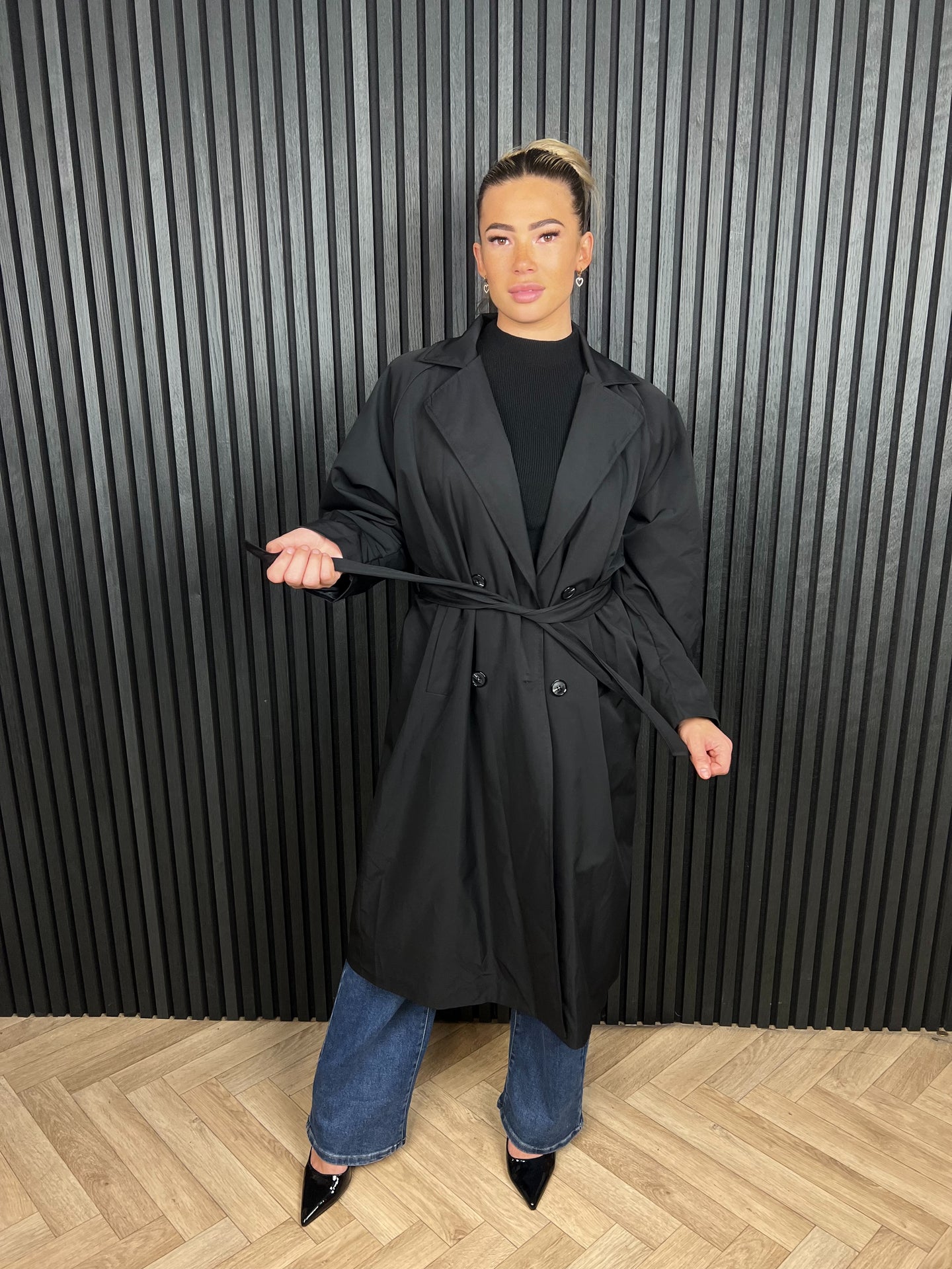 Trenchcoat Liv Lang Zwart