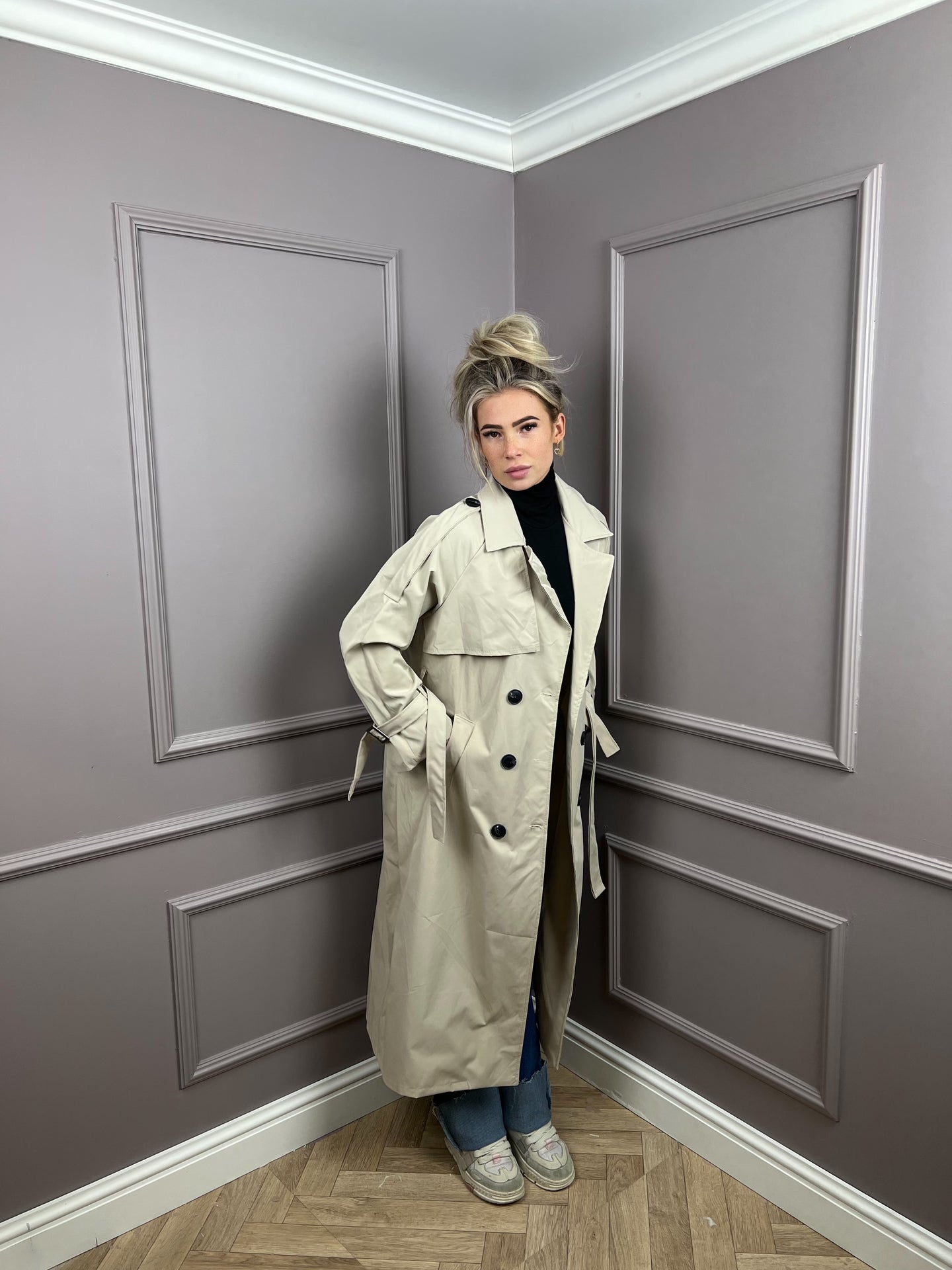 Brenda Trenchcoat Lang Beige