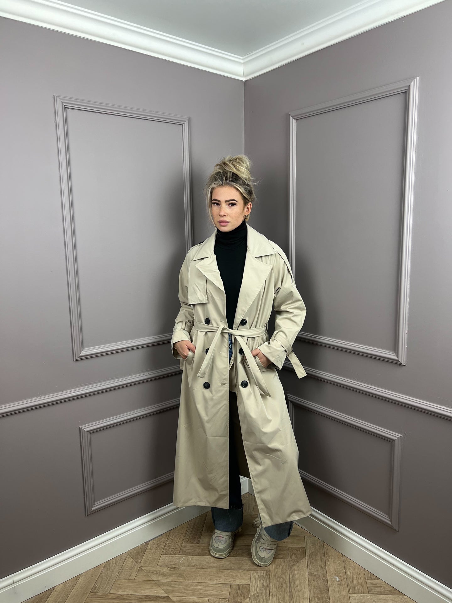Brenda Trenchcoat Lang Beige